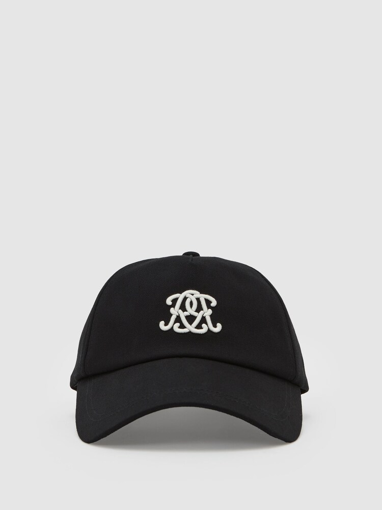 Reiss Black Luzon Embroidered Logo Cap - Image 1 of 5