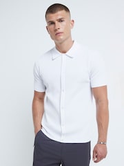 River Island White Brick Pointelle Knit Shirt - Image 1 of 6