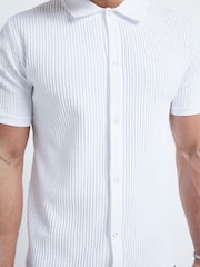 River Island White Brick Pointelle Knit Shirt - Image 4 of 6