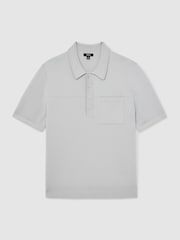 Eisgrau - Reiss Blinker Press-Stud Seam-Detail Polo Shirt - Bild 2 von 5