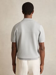Eisgrau - Reiss Blinker Press-Stud Seam-Detail Polo Shirt - Bild 4 von 5