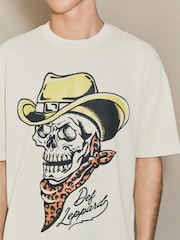 White Ecru EDIT Def Leppard Licence T-Shirt - Image 5 of 5