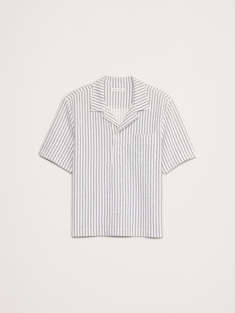 Белый - Banana Republic Stripe Terry Polo Shirt - Image 1 of 4