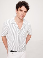 Белый - Banana Republic Stripe Terry Polo Shirt - Image 2 of 4