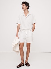 Белый коричневый - Banana Republic Stripe Terry Polo Shirt - Image 1 of 1