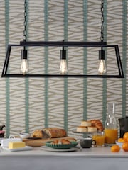 Dar Lighting Matt Black Claudia 3 Light Bar Pendant - Image 1 of 8