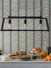 Dar Lighting Matt Black Claudia 3 Light Bar Pendant - Image 2 of 8