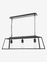 Dar Lighting Matt Black Claudia 3 Light Bar Pendant - Image 3 of 8