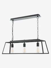 Dar Lighting Matt Black Claudia 3 Light Bar Pendant - Image 4 of 8
