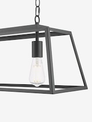 Dar Lighting Matt Black Claudia 3 Light Bar Pendant - Image 5 of 8