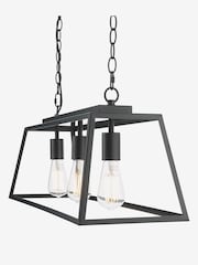 Dar Lighting Matt Black Claudia 3 Light Bar Pendant - Image 6 of 8