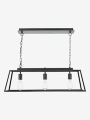 Dar Lighting Matt Black Claudia 3 Light Bar Pendant - Image 7 of 8