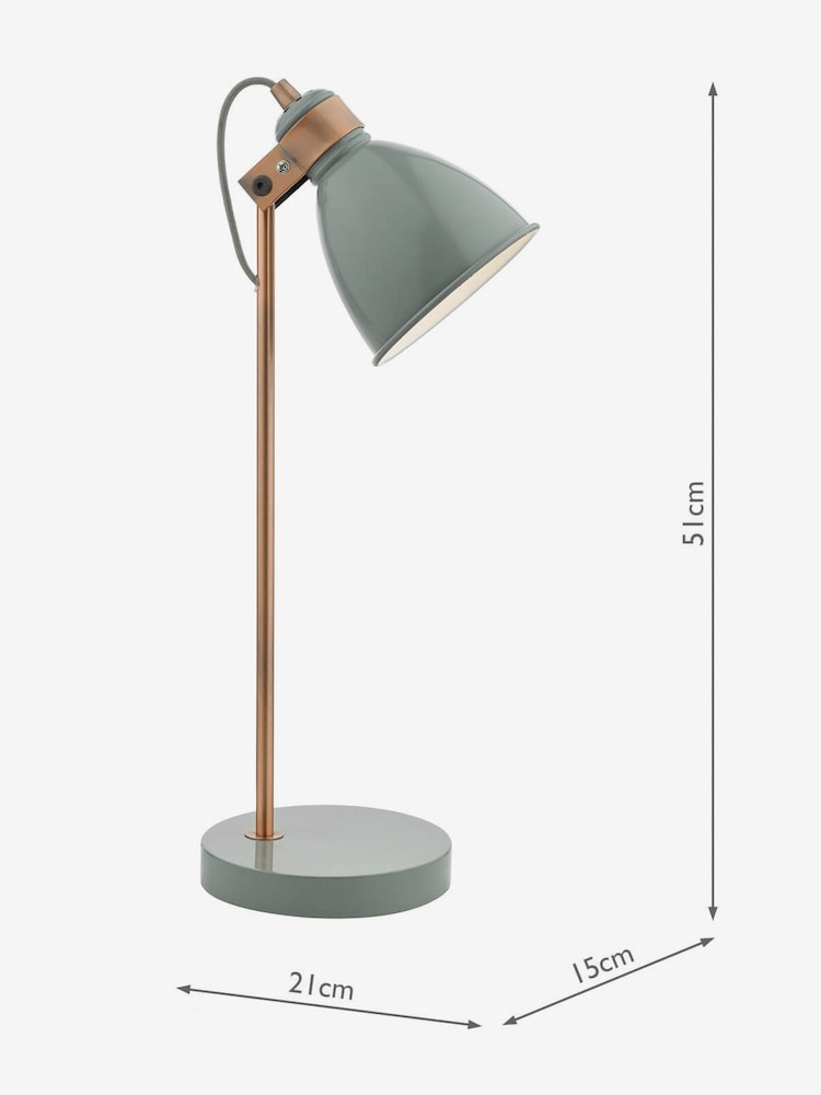 Dar Lighting Grey Satin Copper Frederick Task Lamp - Image 5 of 5