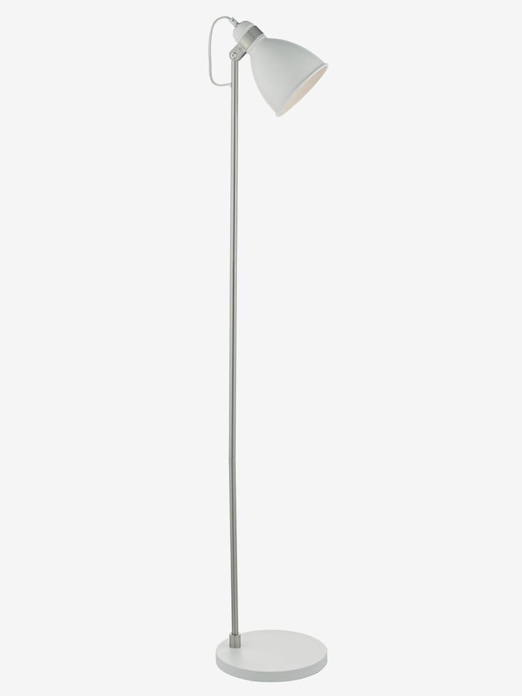 Dar Lighting Matt White Satin Chrome Frederick Task Lamp - Image 1 of 4