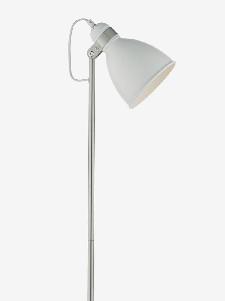 Dar Lighting Matt White Satin Chrome Frederick Task Lamp - Image 2 of 4