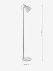 Dar Lighting Matt White Satin Chrome Frederick Task Lamp - Image 4 of 4
