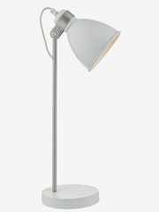 Dar Lighting Matt White Satin Chrome Frederick Task Lamp - Image 1 of 4