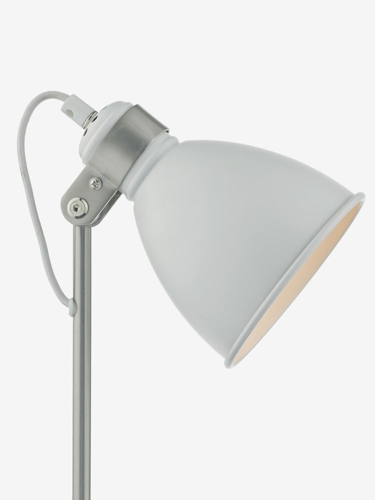Dar Lighting Matt White Satin Chrome Frederick Task Lamp - Image 2 of 4