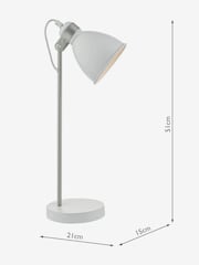 Dar Lighting Matt White Satin Chrome Frederick Task Lamp - Image 4 of 4