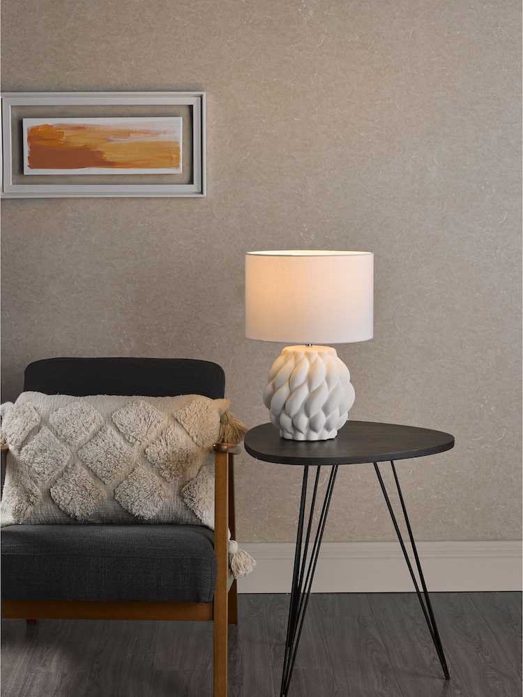 Dar Lighting White Idonia Table Lamp - Image 1 of 7