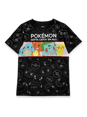 Vanilla Underground Black Boys 100% Cotton Pokemon Short Sleeved T-Shirt - Image 1 of 5
