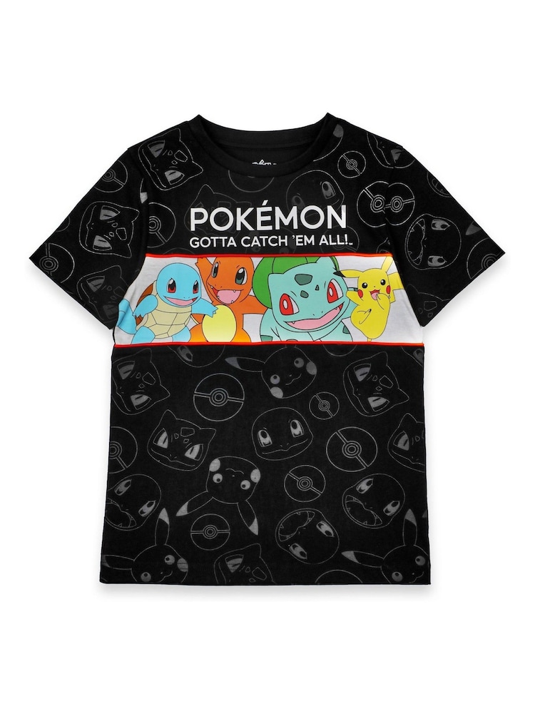 Vanilla Underground Black Boys 100% Cotton Pokemon Short Sleeved T-Shirt - Image 1 of 5
