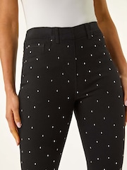 Roman Black Embellished Cropped Stretch Jeans - Image 5 of 5