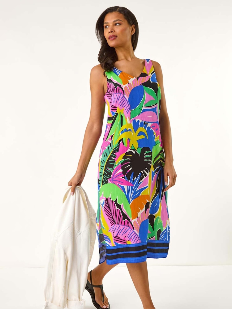 Roman Multi Tropical Midi Shirt Dress - Image 1 of 5