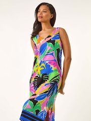 Roman Multi Tropical Midi Shirt Dress - Image 2 of 5