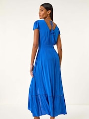 Roman Blue Tiered Buttoned Maxi Dress - Image 3 of 5