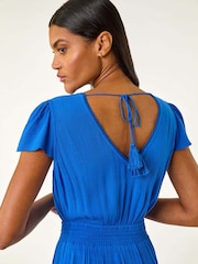 Roman Blue Tiered Buttoned Maxi Dress - Image 4 of 5