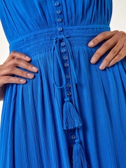 Roman Blue Tiered Buttoned Maxi Dress - Image 5 of 5