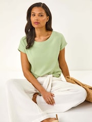 Roman Green Plain Stretch Jersey T-Shirt - Image 1 of 5