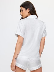 Ann Summers White Signature Satin Revere Pyjamas Set - Image 2 of 5