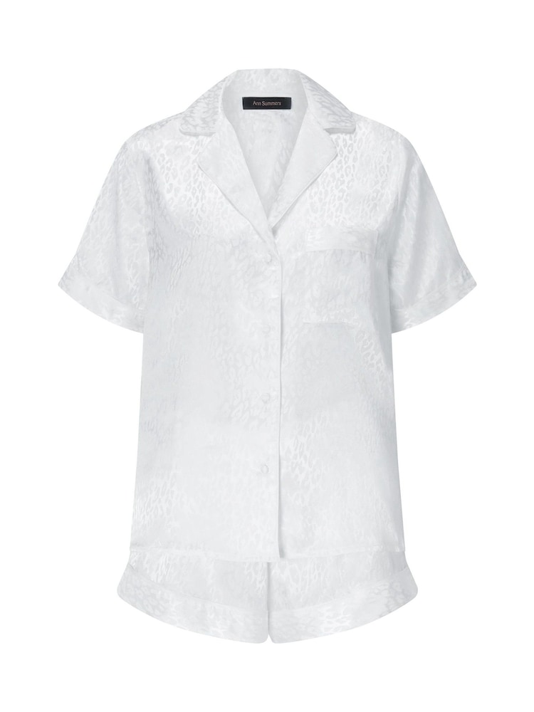 Ann Summers White Signature Satin Revere Pyjamas Set - Image 5 of 5