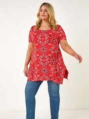 Roman Orange Curve Paisley Print Bar Back T-Shirt - Image 2 of 5