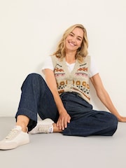 Denim Dark Blue Ashby Straight Leg Drawstring Jeans - Image 5 of 6