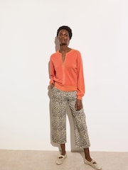 Oliver Bonas Orange Sparkle Zip-Up Knitted Bomber Jacket - Image 2 of 7