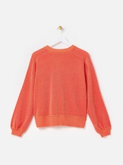 Oliver Bonas Orange Sparkle Zip-Up Knitted Bomber Jacket - Image 4 of 7