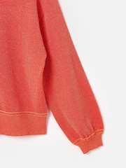 Oliver Bonas Orange Sparkle Zip-Up Knitted Bomber Jacket - Image 7 of 7