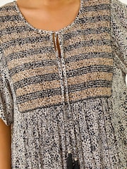 Roman Black Curve Tassel Trim Printed Dress - Image 5 of 5