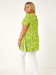 Roman Green Curve Paisley Print Bar Back T-Shirt - Image 3 of 5