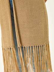 Roman Natural Curve Crochet Knit Tassel Cardigan - Image 5 of 5