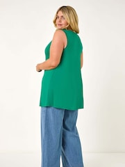 Roman Green Curve Swing V-Neck Vest Top - Image 3 of 5
