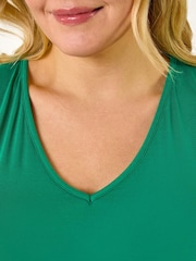 Roman Green Curve Swing V-Neck Vest Top - Image 5 of 5