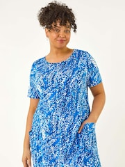Blusa túnica com bolso estampado Roman Curve - Imagem 1 de 5