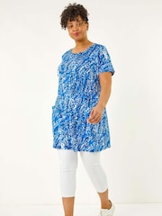 Blusa túnica com bolso estampado Roman Curve - Imagem 2 de 5