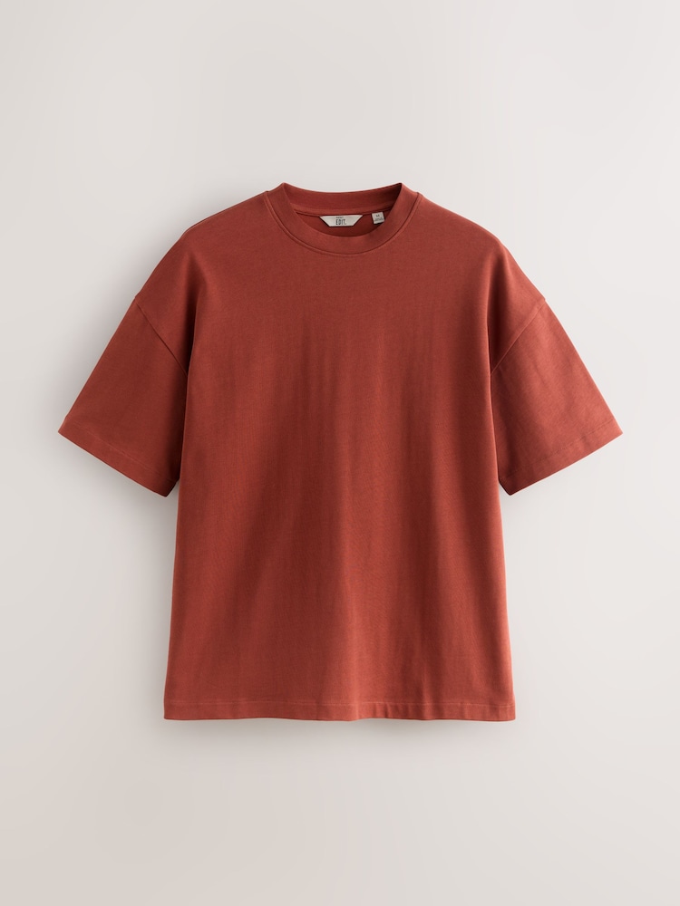 Rust Red Oversized Fit EDIT Heavyweight T-Shirt - Image 1 of 3 Rust Red Oversized Fit EDIT Heavyweight T-Shirt - Image 1 of 3