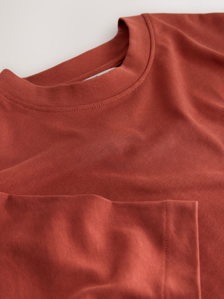 Rust Red Oversized Fit EDIT Heavyweight T-Shirt - Image 3 of 3