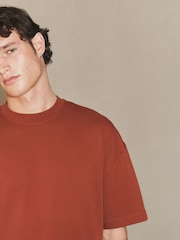 Rust Red Oversized Fit EDIT Heavyweight T-Shirt - Image 4 of 7